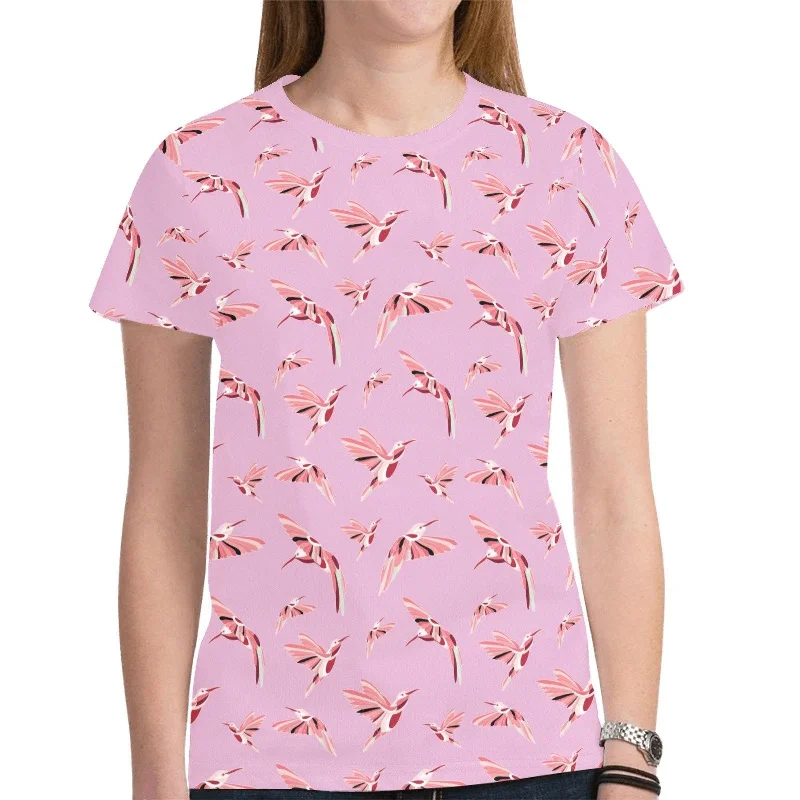 Strawberry Pink T-shirt for Women Cashmere Blend Cotton Blend Poly Blend