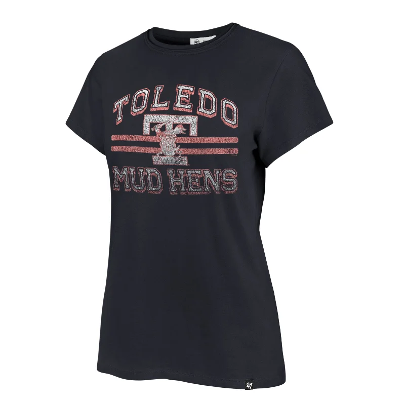 Toledo Mud Hens Ladies Bright Eyed Frankie T-shirt Rayon Velvet Corduroy