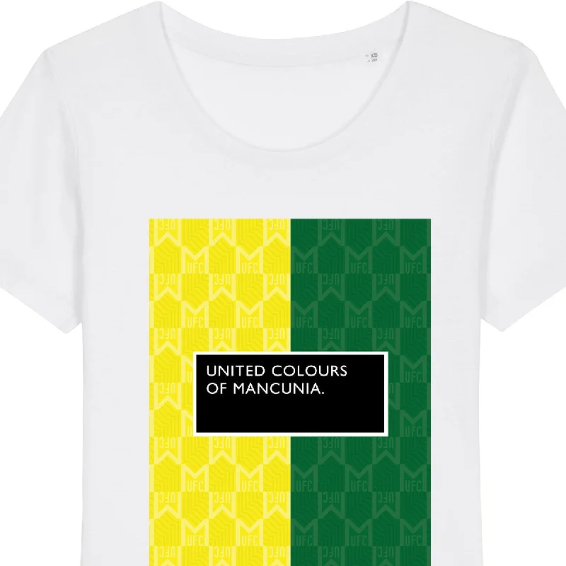 United Colours Of Mancunia 92-94 Awaydays Womens Tee Elasticated Padded Insulated