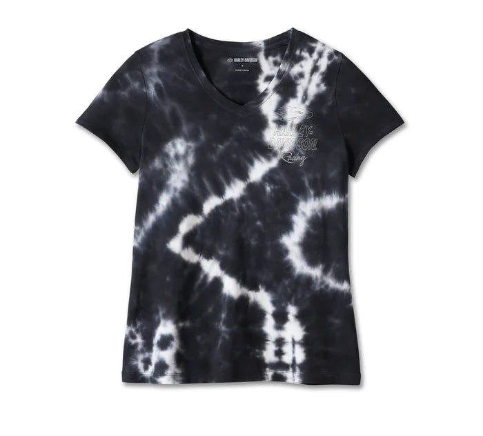 Women's Tie Dye V-Neck Tee 96121-24VW Fleece Fabric Down Fabric Feather Fabric