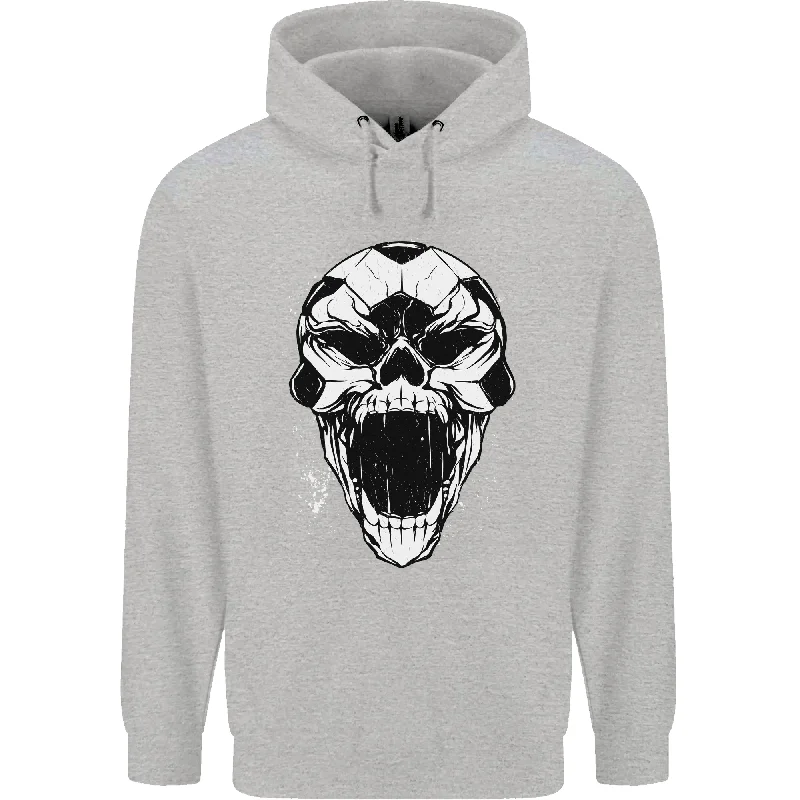 A Football Skull Soccer Footy Mens 80% Cotton Hoodie Hoodie with Hem Applique Textured Unique A Football Skull Soccer Footy Mens 80% Cotton Hoodie Hoodie with Hem Applique Textured Unique