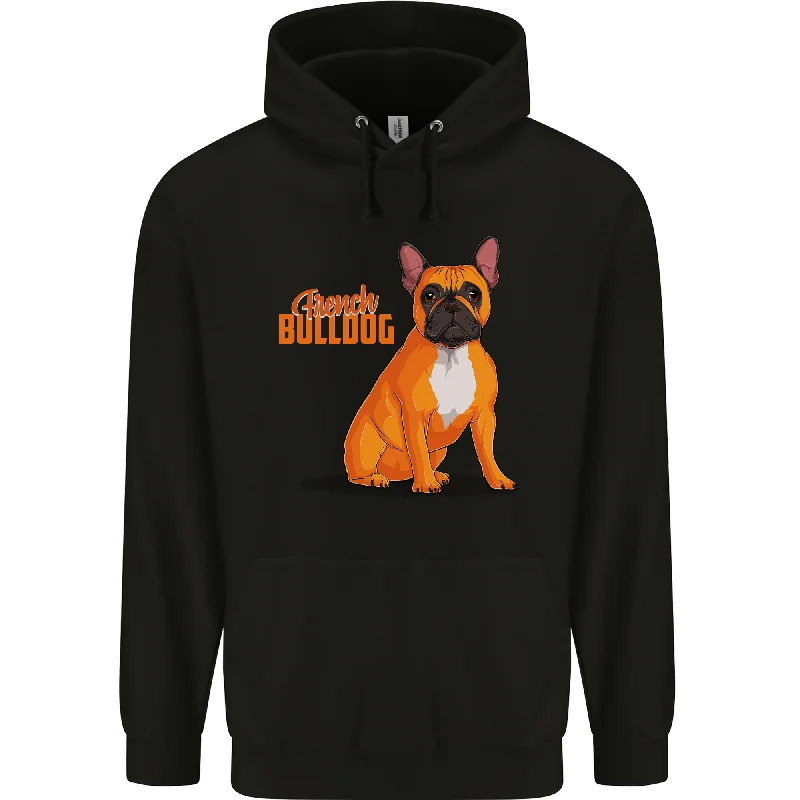 A French Bulldog Illustration Mens 80% Cotton Hoodie Hoodie with Raw Hem Edgy Unfinished A French Bulldog Illustration Mens 80% Cotton Hoodie Hoodie with Raw Hem Edgy Unfinished