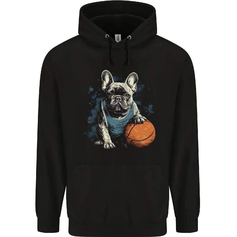 A French Bulldog With a Basketball Dog Mens 80% Cotton Hoodie Hoodie with Drop Shoulder Relaxed Streetwear A French Bulldog With a Basketball Dog Mens 80% Cotton Hoodie Hoodie with Drop Shoulder Relaxed Streetwear