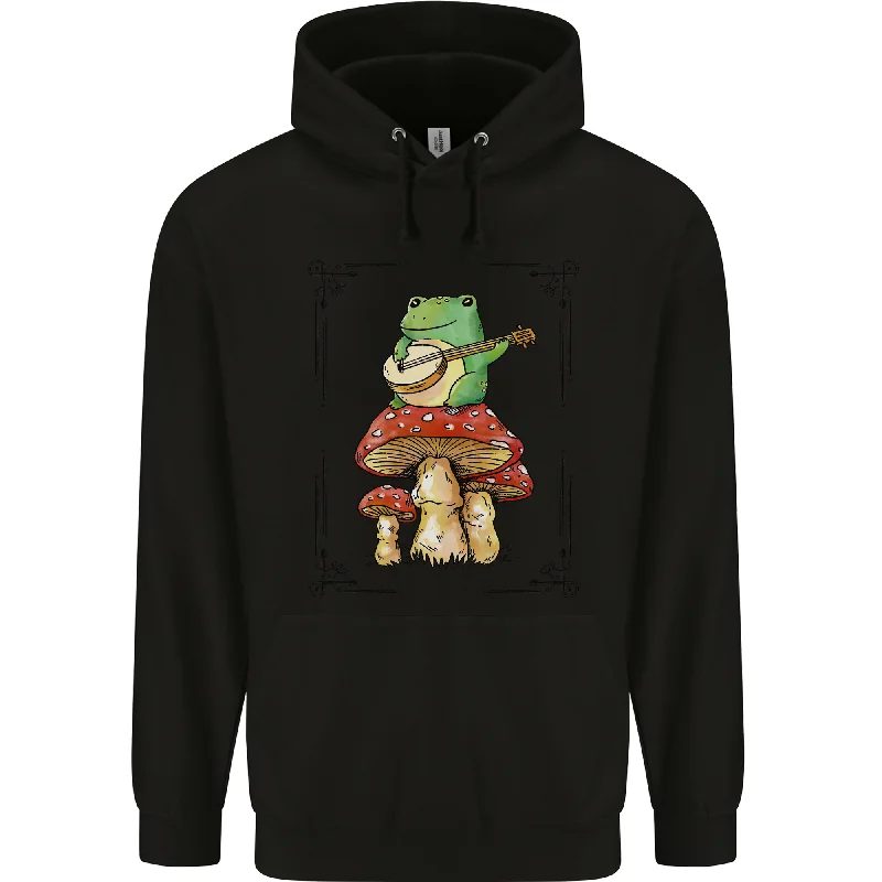 A Frog Playing the Guitar on a Toadstool Mens 80% Cotton Hoodie Cotton Hoodie Fleece Lining Warmth A Frog Playing the Guitar on a Toadstool Mens 80% Cotton Hoodie Cotton Hoodie Fleece Lining Warmth