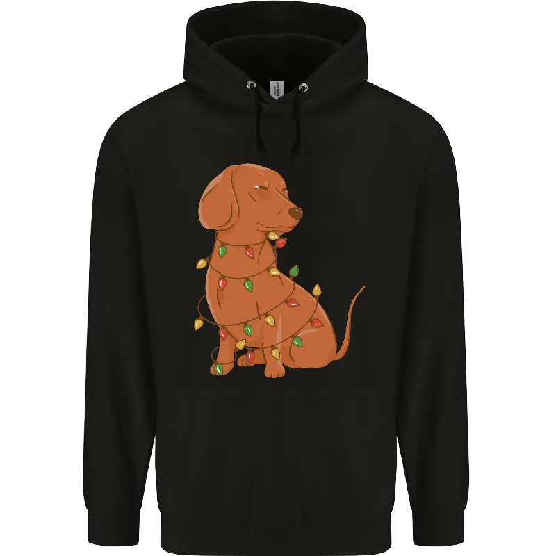 A Funny Christmas Tree Dachshund Mens 80% Cotton Hoodie Hoodie with Tied Waist Feminine Flattering A Funny Christmas Tree Dachshund Mens 80% Cotton Hoodie Hoodie with Tied Waist Feminine Flattering