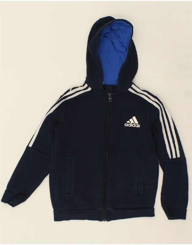 ADIDAS Boys Zip Hoodie Sweater 9-10 Years Navy Blue Cotton Hoodie with Batwing Sleeves Loose Dramatic ADIDAS Boys Zip Hoodie Sweater 9-10 Years Navy Blue Cotton Hoodie with Batwing Sleeves Loose Dramatic