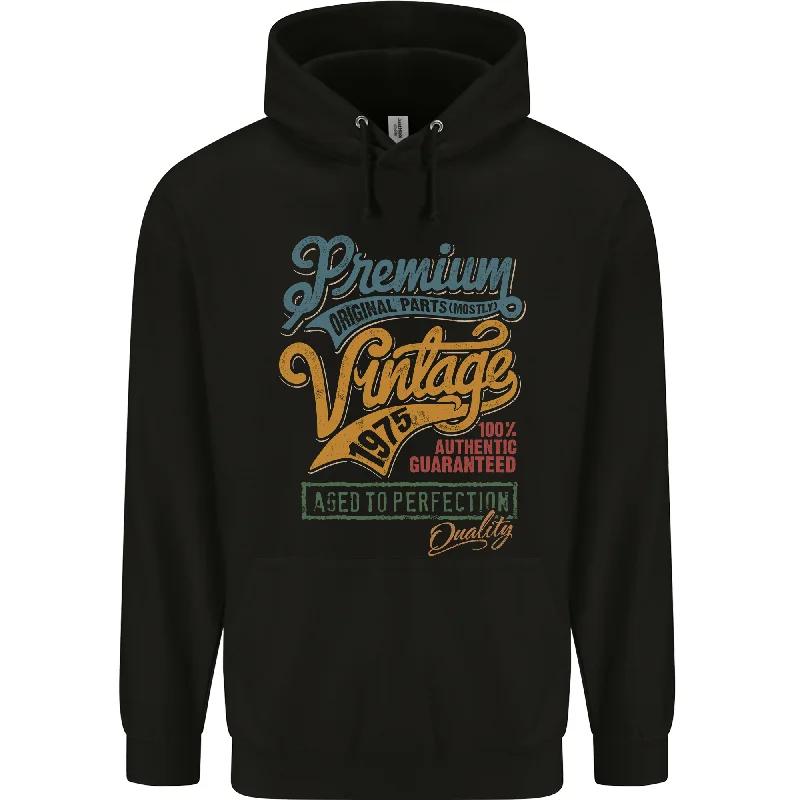 Aged to Perfection 49th Birthday 1975 Mens 80% Cotton Hoodie Hoodie with Frayed Bohemian Relaxed