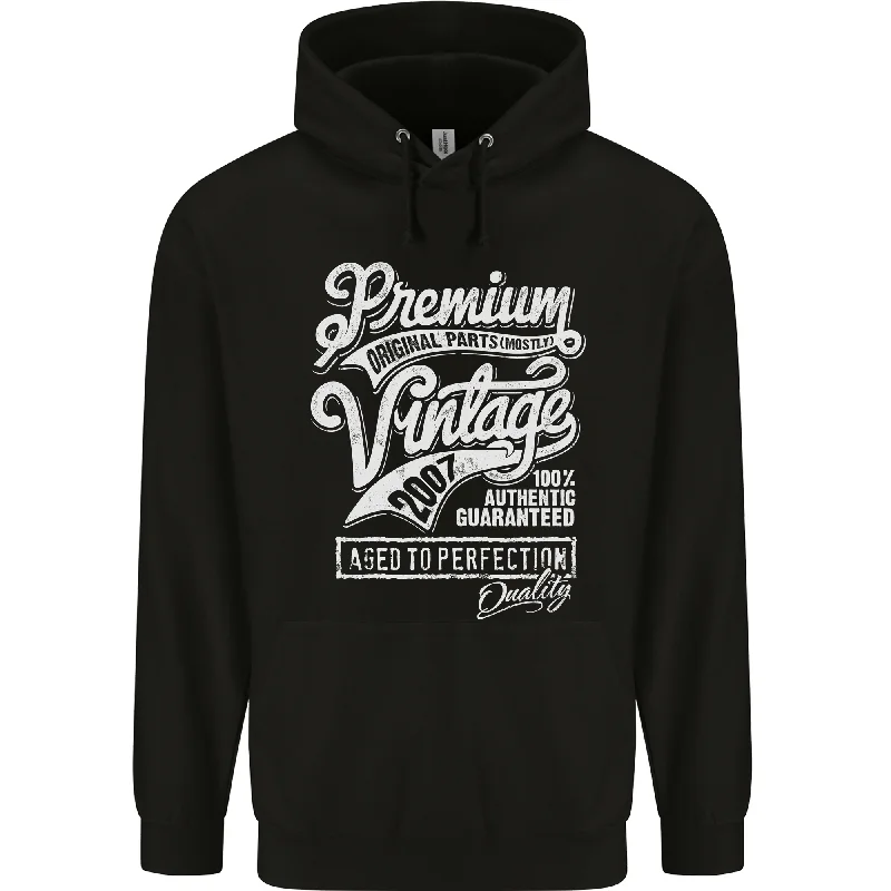 Aged to Perfection Vintage 17th Birthday 2007 Mens 80% Cotton Hoodie Hoodie with Full-Zip Functional Layering