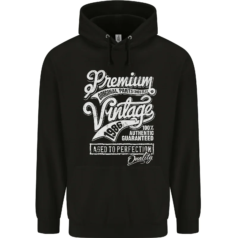 Aged to Perfection Vintage 38th Birthday 1986 Mens 80% Cotton Hoodie Hoodie with Full-Zip Functional Layering