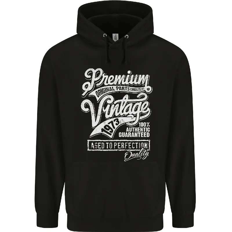 Aged to Perfection Vintage 51st Birthday 1973 Mens 80% Cotton Hoodie Hoodie with Typography Text Message