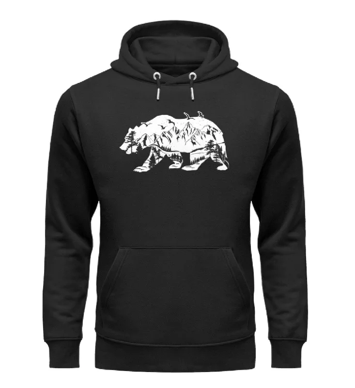 Bär und Berge Abstrakt - Unisex Premium Organic Hoodie Hoodie with Pocket Utility Practical Bär und Berge Abstrakt - Unisex Premium Organic Hoodie Hoodie with Pocket Utility Practical