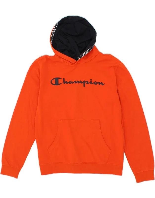 CHAMPION Boys Graphic Hoodie Jumper 15-16 Years 2XL Red Cotton Hoodie with Stripes Bold Sporty CHAMPION Boys Graphic Hoodie Jumper 15-16 Years 2XL Red Cotton Hoodie with Stripes Bold Sporty