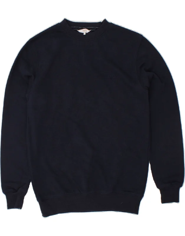 COTTON TRADERS Mens Sweatshirt Jumper XS Navy Blue Cotton Hoodie with Applique Textured Unique COTTON TRADERS Mens Sweatshirt Jumper XS Navy Blue Cotton Hoodie with Applique Textured Unique
