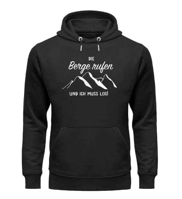 Die Berge rufen und ich muss los - Unisex Premium Organic Hoodie Hoodie with Hem Detail Decorative Unique Die Berge rufen und ich muss los - Unisex Premium Organic Hoodie Hoodie with Hem Detail Decorative Unique