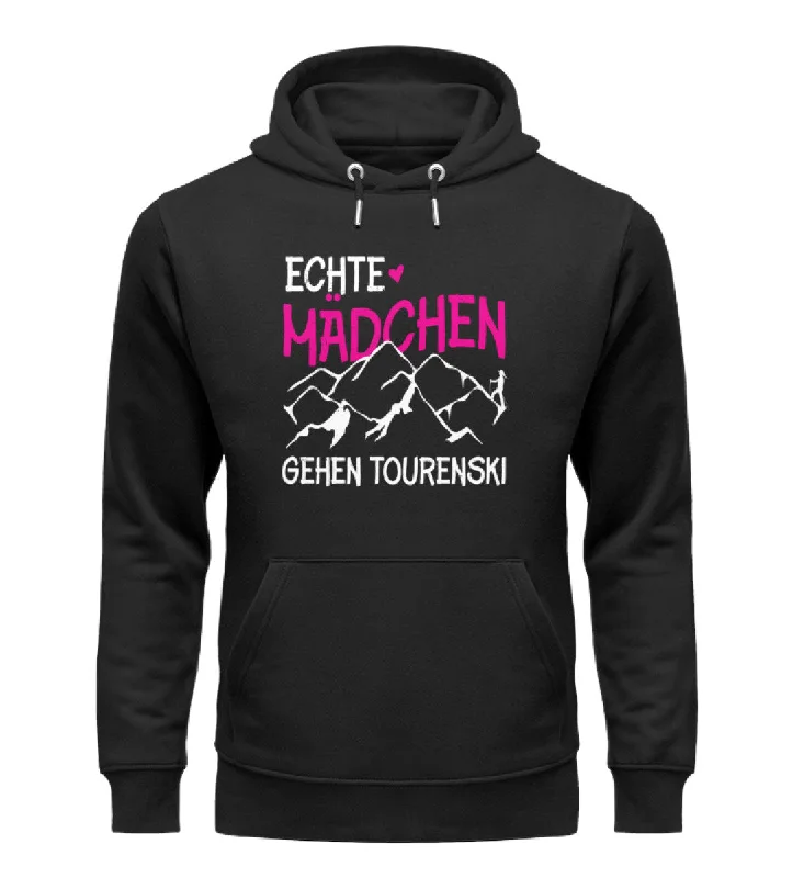 Echte Mädchen gehen Tourenski - Unisex Premium Organic Hoodie Hoodie with Toggle Buttons Decorative Unique Echte Mädchen gehen Tourenski - Unisex Premium Organic Hoodie Hoodie with Toggle Buttons Decorative Unique