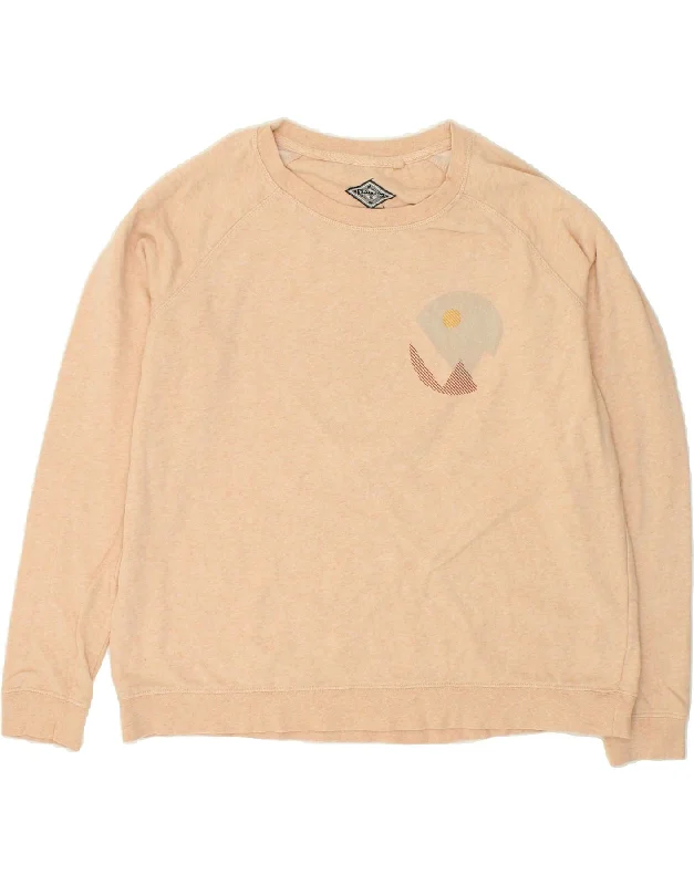 FAT FACE Womens Graphic Sweatshirt Jumper UK 16 Large Beige Flecked Cotton Hoodie with Hem Drawcord Adjustable Customizable FAT FACE Womens Graphic Sweatshirt Jumper UK 16 Large Beige Flecked Cotton Hoodie with Hem Drawcord Adjustable Customizable