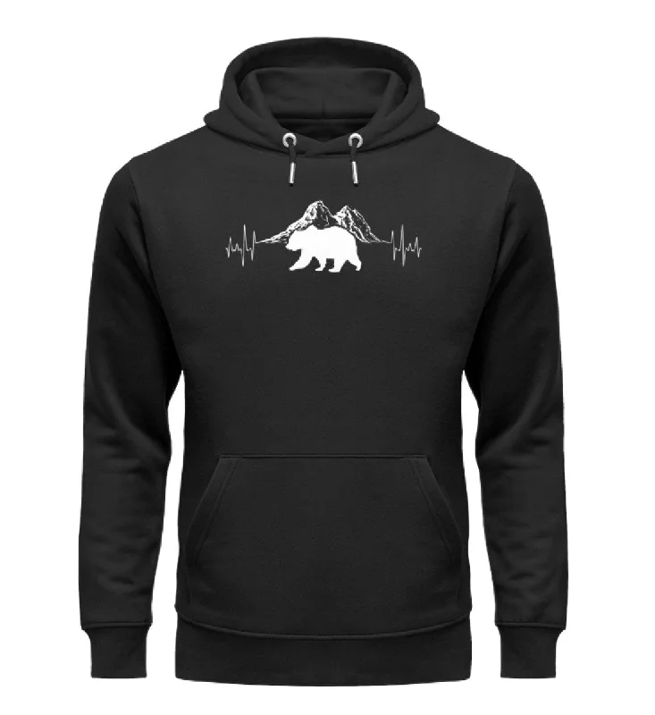 Herzschlag Berge und Bär - Unisex Premium Organic Hoodie Hoodie with Zipper Placket Modern Functional Herzschlag Berge und Bär - Unisex Premium Organic Hoodie Hoodie with Zipper Placket Modern Functional