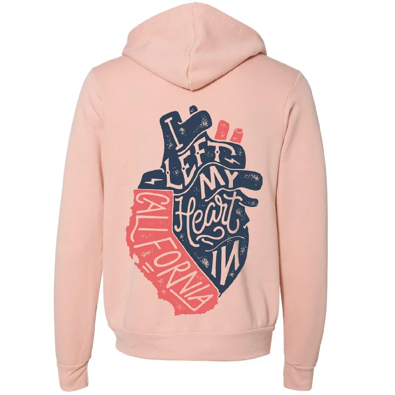I Left My Heart In California Zipper Hoodie Hoodie with Monochrome Minimalist Simple I Left My Heart In California Zipper Hoodie Hoodie with Monochrome Minimalist Simple
