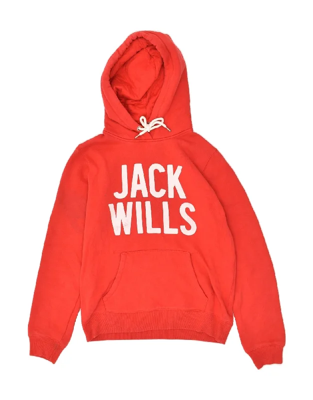 JACK WILLS Womens Oversized Graphic Hoodie Jumper UK 10 Small Red Hoodie with Ribbed Neckline Snug Warm JACK WILLS Womens Oversized Graphic Hoodie Jumper UK 10 Small Red Hoodie with Ribbed Neckline Snug Warm