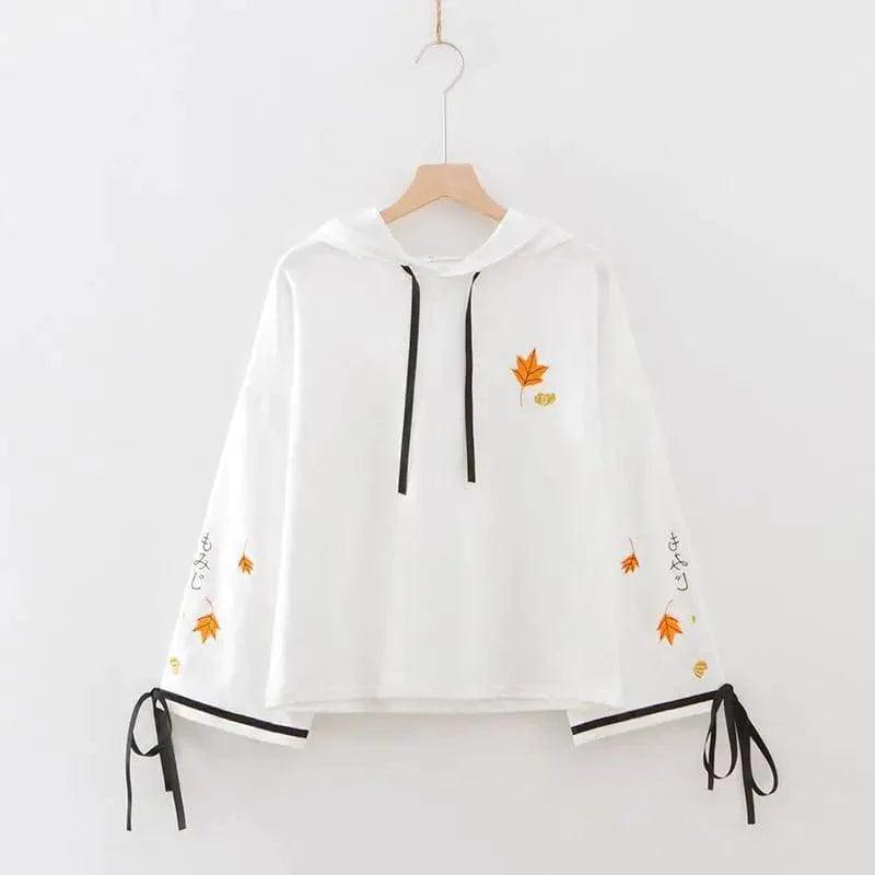 Long Sleeve Pullover Tracksuits White Hoodies Hoodie with Hem Lace Feminine Delicate