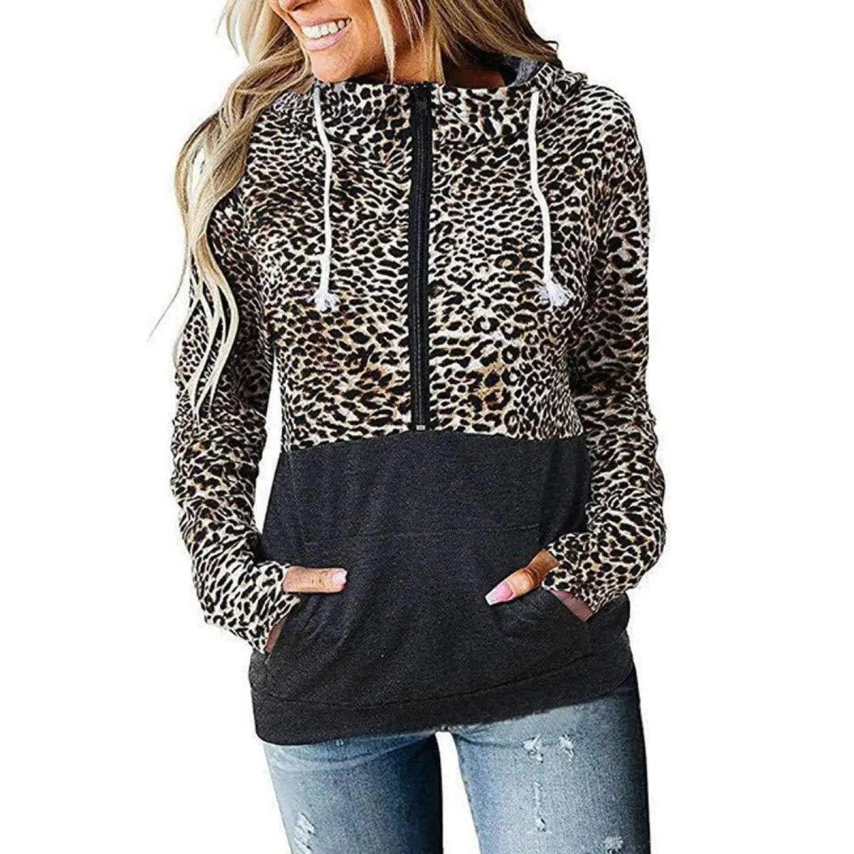 Paneled hooded printed sweatshirt Hoodie with Hem Contrast Bold Stylish