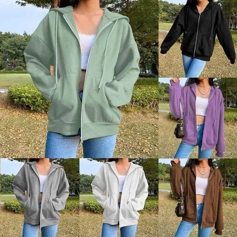 Solid Color Hooded Plus Fleece Sweatshirt Top Hoodie Crop Top Short Trendy