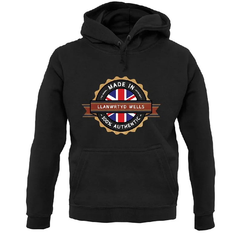 Made In Llanwrtyd Wells 100% Authentic Unisex Hoodie Hoodie with Button Classic Timeless