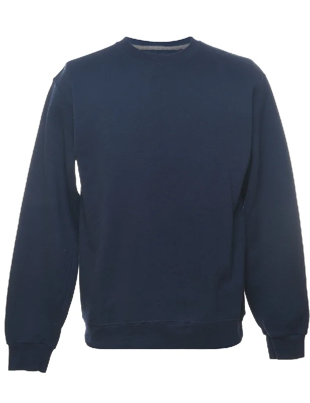 Navy Plain Sweatshirt - M Hoodie Sweatshirt Pullover