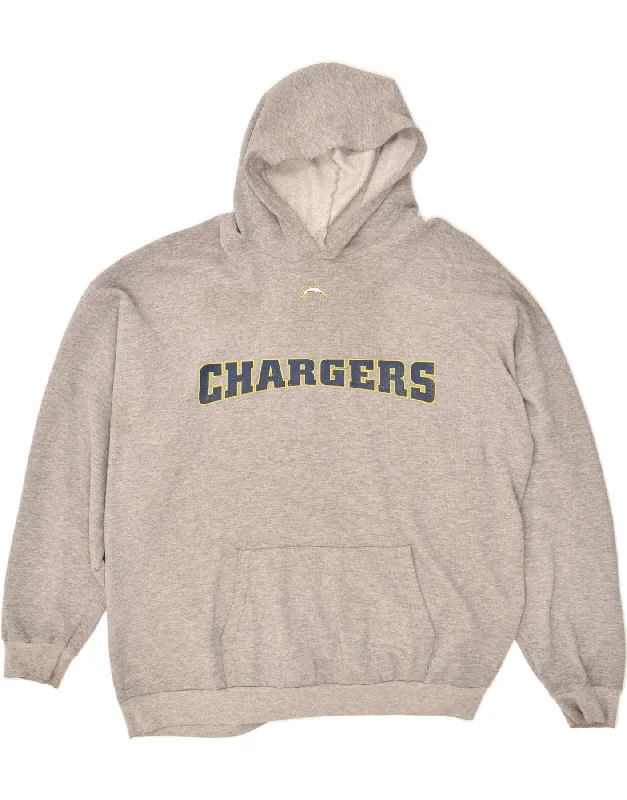 NFL Mens Chargers Graphic Hoodie Jumper 2XL Grey Hoodie with Crew Neck Simple Timeless NFL Mens Chargers Graphic Hoodie Jumper 2XL Grey Hoodie with Crew Neck Simple Timeless