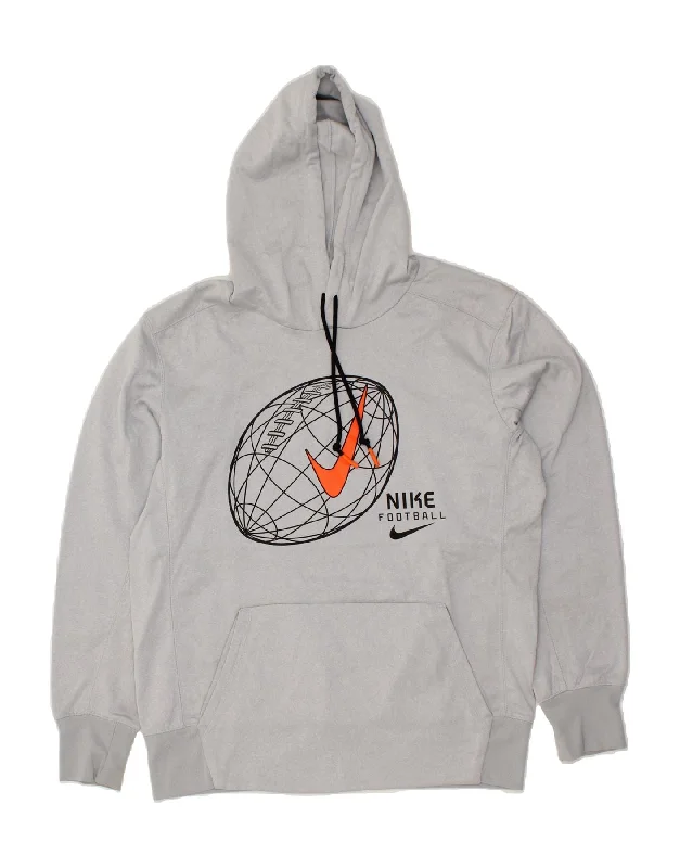 NIKE Mens Dri Fit Graphic Hoodie Jumper Medium Grey Polyester Hoodie with Hem Ribbing Snug Secure NIKE Mens Dri Fit Graphic Hoodie Jumper Medium Grey Polyester Hoodie with Hem Ribbing Snug Secure