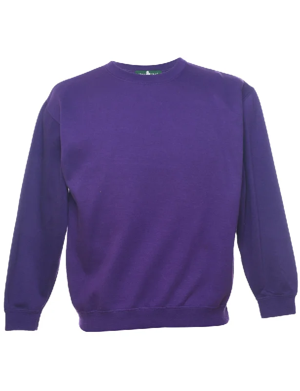 Purple Plain Sweatshirt - M Graphic Hoodie Design Print