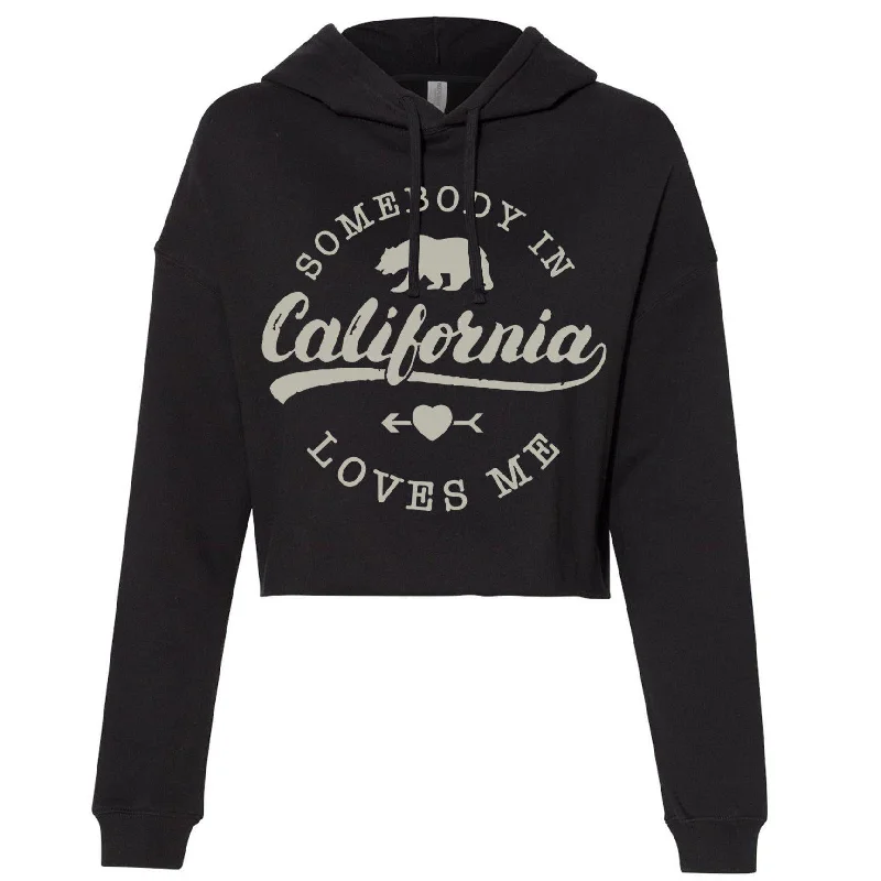 Somebody Loves Me In California Cropped Hoodie Hoodie with Velcro Closure Adjustable Secure Somebody Loves Me In California Cropped Hoodie Hoodie with Velcro Closure Adjustable Secure