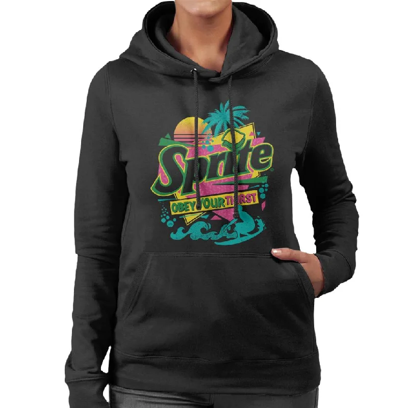 Sprite Retro 90s Beach Obey Your Thirst Women's Hooded Sweatshirt Hoodie with Raglan Sleeves Sporty Comfortable Sprite Retro 90s Beach Obey Your Thirst Women's Hooded Sweatshirt Hoodie with Raglan Sleeves Sporty Comfortable