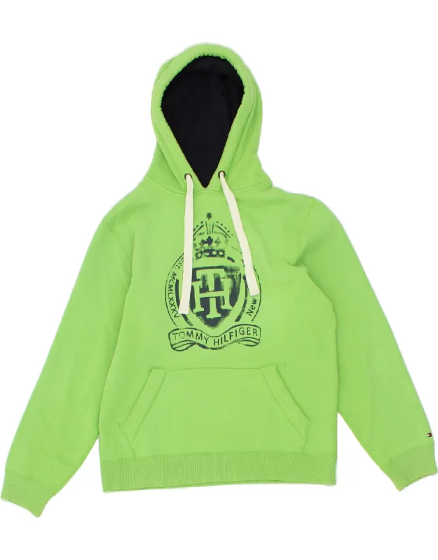 TOMMY HILFIGER Mens Graphic Hoodie Jumper Medium Green Cotton Hoodie with Toggle Buttons Decorative Unique TOMMY HILFIGER Mens Graphic Hoodie Jumper Medium Green Cotton Hoodie with Toggle Buttons Decorative Unique