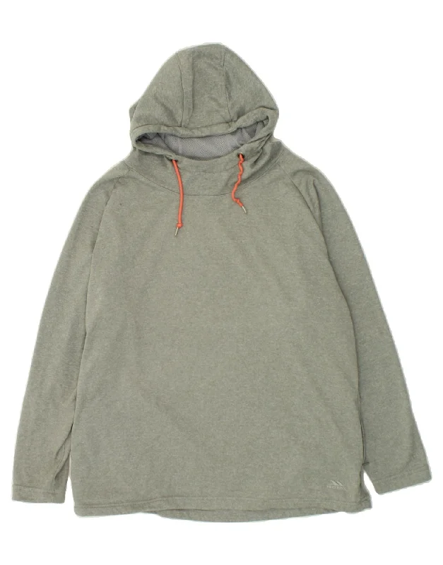 TRESPASS Womens Oversized Hoodie Jumper UK 18 XL Grey Polyester Hoodie with Distressed Vintage Worn TRESPASS Womens Oversized Hoodie Jumper UK 18 XL Grey Polyester Hoodie with Distressed Vintage Worn