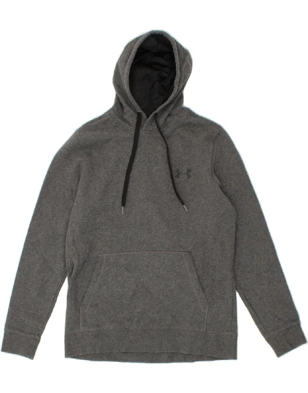 UNDER ARMOUR Mens Cold Gear Hoodie Jumper Medium Grey Cotton Hoodie Crop Top Short Trendy UNDER ARMOUR Mens Cold Gear Hoodie Jumper Medium Grey Cotton Hoodie Crop Top Short Trendy