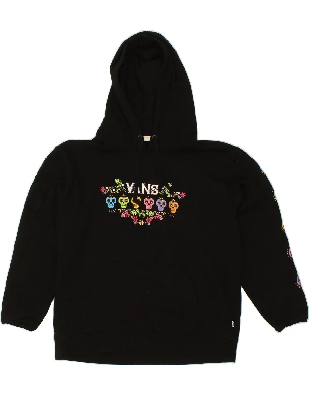 VANS Womens Oversized Graphic Hoodie Jumper UK 14 Medium Black Hoodie with Strings Custom Fit Adjustable VANS Womens Oversized Graphic Hoodie Jumper UK 14 Medium Black Hoodie with Strings Custom Fit Adjustable