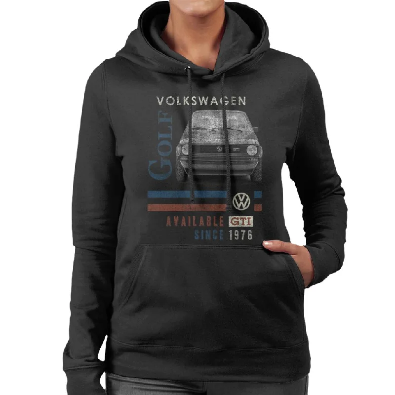 Volkswagen GTI Available Since 1976 Women's Hooded Sweatshirt Hoodie with Contrast Stitching Detailed Premium Volkswagen GTI Available Since 1976 Women's Hooded Sweatshirt Hoodie with Contrast Stitching Detailed Premium