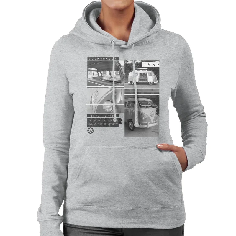 Volkswagen Type 2 1967 Shots Of Campervan Women's Hooded Sweatshirt Hoodie with Pastel Soft Subtle Volkswagen Type 2 1967 Shots Of Campervan Women's Hooded Sweatshirt Hoodie with Pastel Soft Subtle