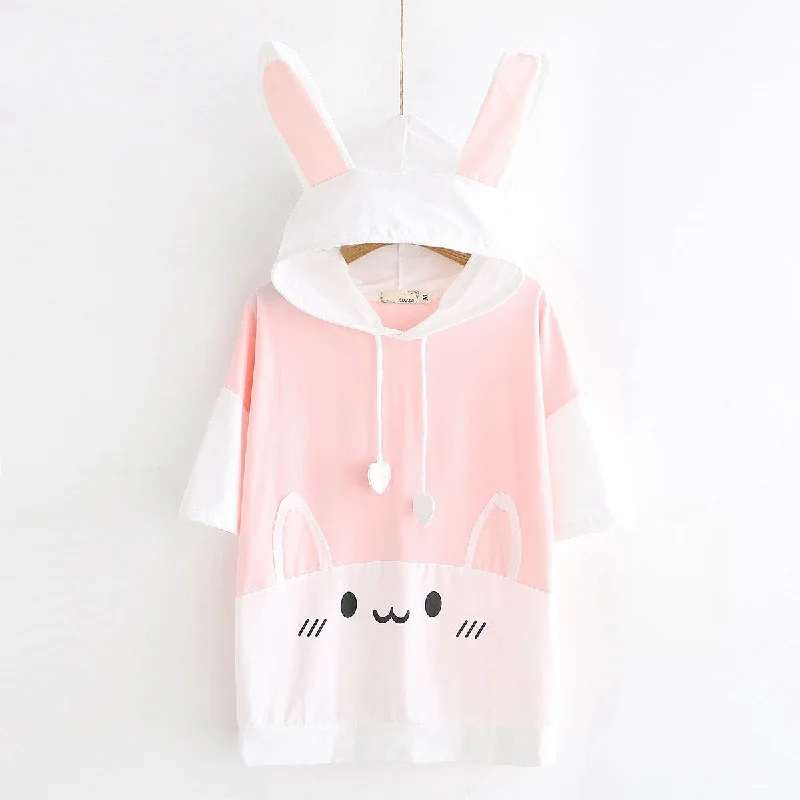 Women's Harajuku Style Rabbit Ear Hoodies Oversized Hoodie Comfort Casual