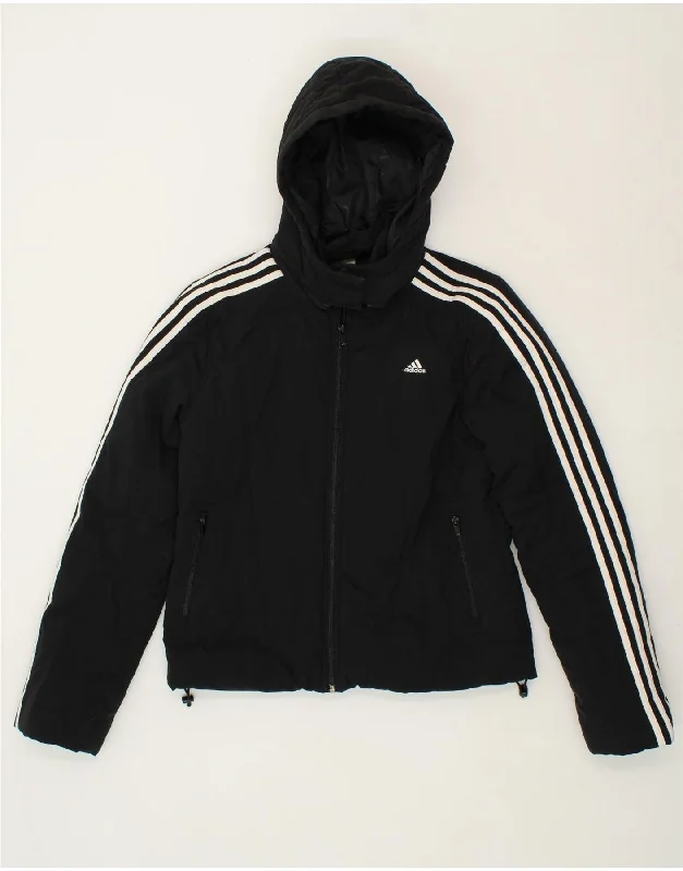 ADIDAS Womens Hooded Windbreaker Jacket UK 12 Medium Black Polyester Belted Jacket Elasticated Jacket Padded Jacket ADIDAS Womens Hooded Windbreaker Jacket UK 12 Medium Black Polyester Belted Jacket Elasticated Jacket Padded Jacket