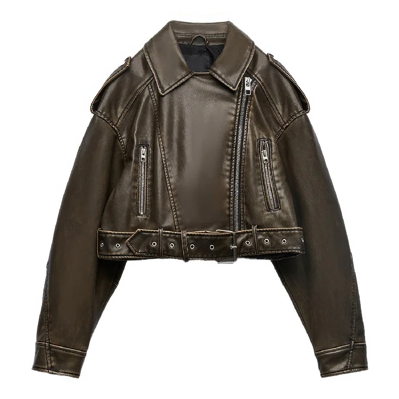 : Women’s Biker Vintage Brown Genuine Sheepskin Sporty Casual Moto Biker Lapel Collar Café Racer Streetwear Loose Asymmetric Leather Jacket Rayon Jacket Velvet Jacket Corduroy Jacket : Women’s Biker Vintage Brown Genuine Sheepskin Sporty Casual Moto Biker Lapel Collar Café Racer Streetwear Loose Asymmetric Leather Jacket Rayon Jacket Velvet Jacket Corduroy Jacket