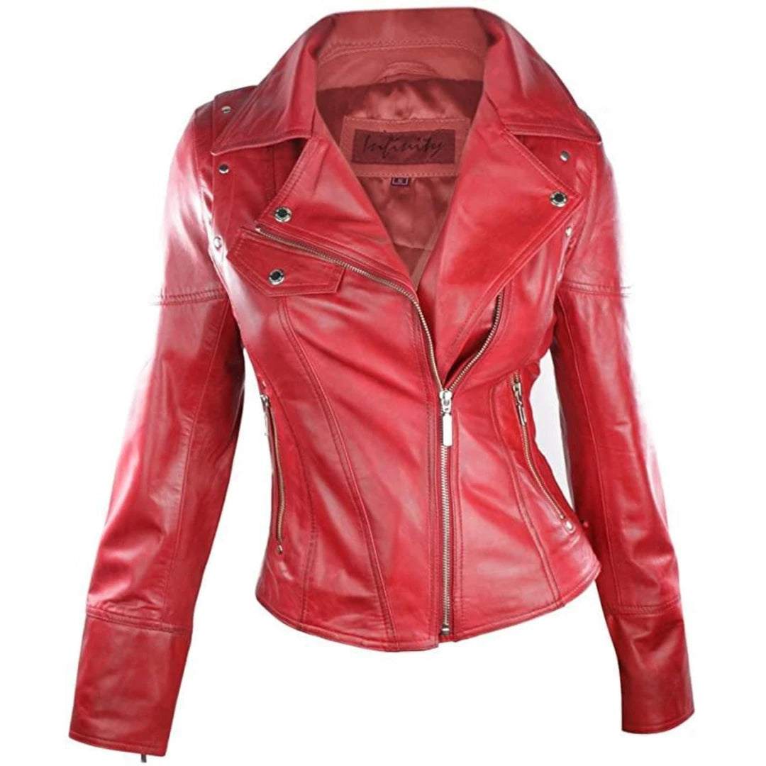 100% Women's Leather Jacket Short Fitted Bikers Black Rock Nylon Fabric Polyester Fabric Spandex Fabric 100% Women's Leather Jacket Short Fitted Bikers Black Rock Nylon Fabric Polyester Fabric Spandex Fabric