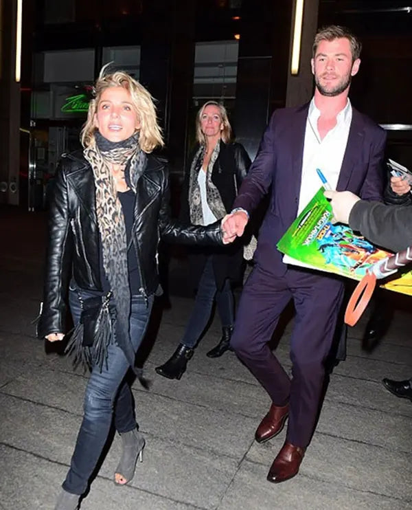 Elsa Pataky Black Leather Jacket Oversized Jacket Tailored Jacket Straight Jacket