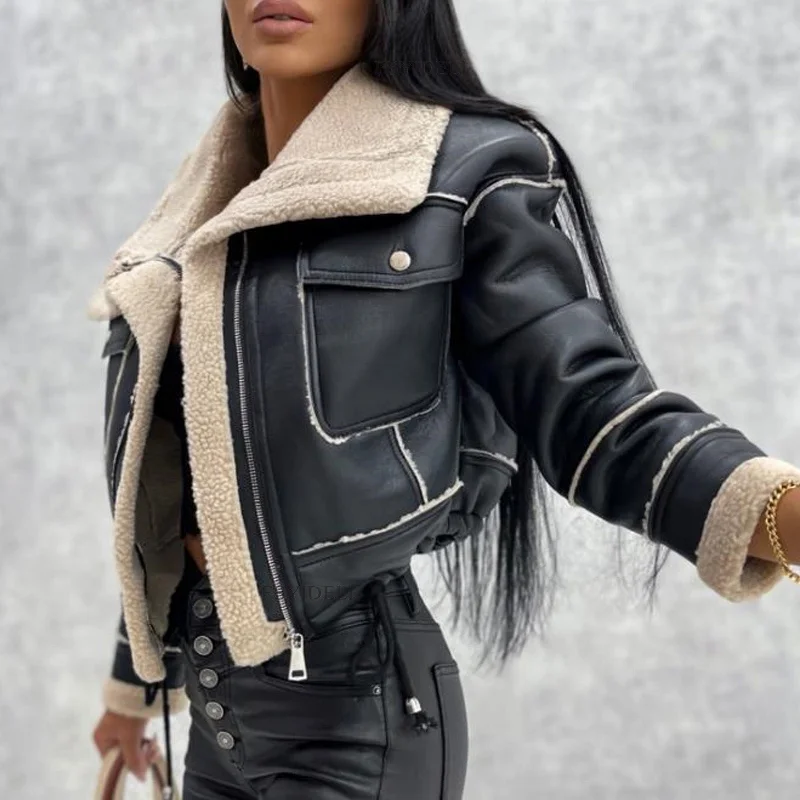 FZ Women's Lamb Wool Zipper Machine Car Jacket Anorak Shell Jacket Lightweight Jacket FZ Women's Lamb Wool Zipper Machine Car Jacket Anorak Shell Jacket Lightweight Jacket