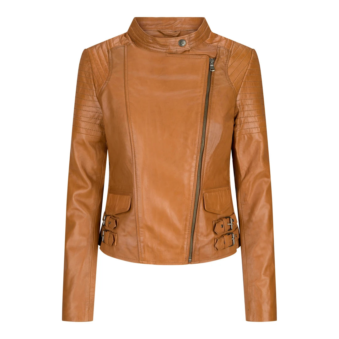 Women's Leather Jacket Short Fitted Bikers Tan Brown Rock Wool Jacket Cashmere Jacket Tweed Jacket Women's Leather Jacket Short Fitted Bikers Tan Brown Rock Wool Jacket Cashmere Jacket Tweed Jacket