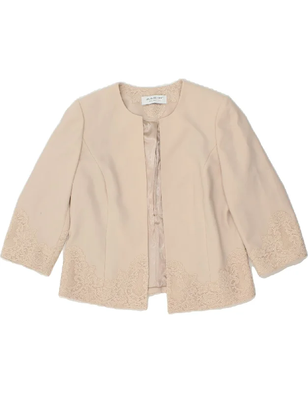 JACQUES VERT Womens 3/4 Sleeve Open Blazer Jacket UK 16 Large Beige Fitted Jacket Loose Jacket Oversized Jacket JACQUES VERT Womens 3/4 Sleeve Open Blazer Jacket UK 16 Large Beige Fitted Jacket Loose Jacket Oversized Jacket