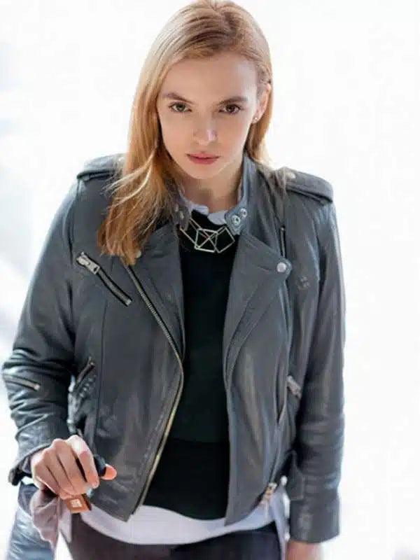 Killing Eve Jodie Comer Grey Leather Jacket Quilted Jacket Puffer Jacket Insulated Jacket Killing Eve Jodie Comer Grey Leather Jacket Quilted Jacket Puffer Jacket Insulated Jacket