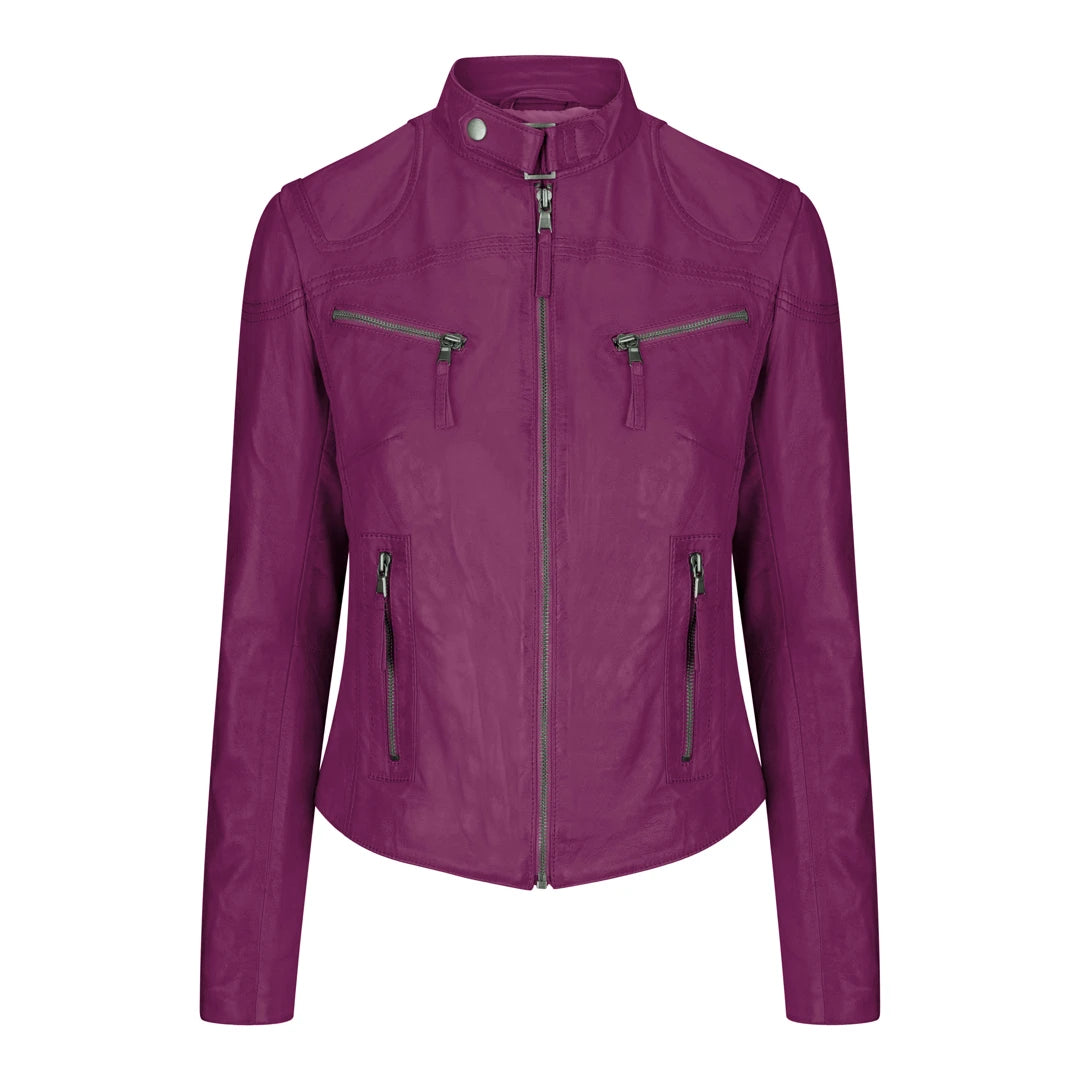 Women's Leather Fitted Biker Brown Jacket One-Shoulder Jacket Off-the-Shoulder Jacket Asymmetrical Jacket Women's Leather Fitted Biker Brown Jacket One-Shoulder Jacket Off-the-Shoulder Jacket Asymmetrical Jacket