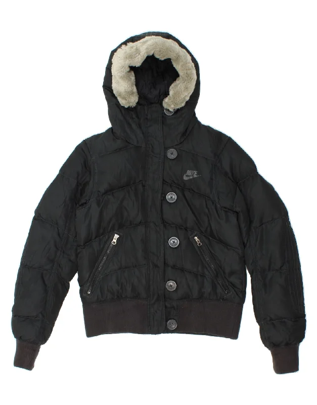 NIKE Womens Hooded Padded Jacket UK 10/12 Medium Navy Blue Polyester Belted Jacket Elasticated Jacket Padded Jacket NIKE Womens Hooded Padded Jacket UK 10/12 Medium Navy Blue Polyester Belted Jacket Elasticated Jacket Padded Jacket